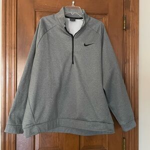 Nike Men’s Heather Gray Quarter-Zip Dri-Fit Long Sleeve Pullover, Size XXL